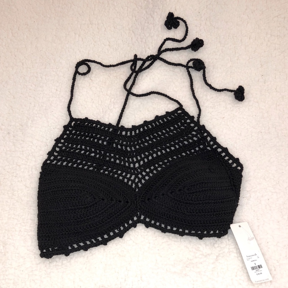Black NWT crochet knit top